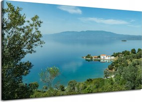 Vászonkép Természet Hegycsúcsok és tenger 120x70