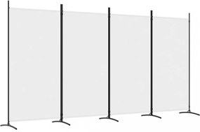 4 paneles fehér szövet térelválasztó 346x180 cm