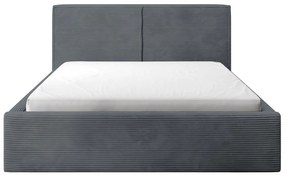 Franciaágy 140 cm Fatime (ágyráccsal) (tárolóhellyel) (szürke + fekete) . 1099181
