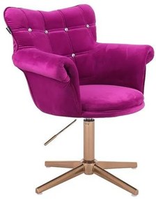 HR804CCROSS Fukszia modern velúr szék arany lábbal