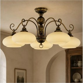 BRILAGI - Felületre szerelt csillár MOLLERO 5xE27/15W/230V Ø 84 cm bronz/patina