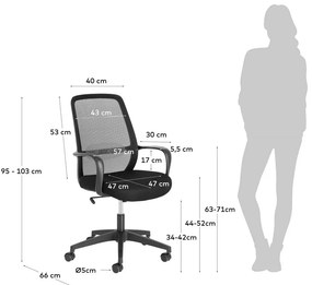 Fekete irodai szék Melva – Kave Home