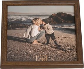 Képkeret 25x25 barna, üveg aura négyzet