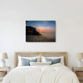 A tengerparton található naplemente képe (üvegen) (70x50 cm)