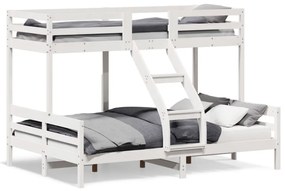 fehér tömör fenyőfa emeletes ágy 80 x 200/140 x 200 cm