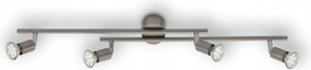 Briloner Simple spotlámpa 4xGU10 Led 12W matt nikkel 73 cm