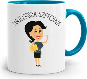 Kék Bögre A Főnöknek A Legjobb Főnök Ajándék fényképes nyomtatással