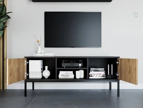 TV állvány LANZZI 120x40 cm, fekete/művész tölgy