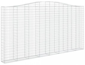 2 db íves horganyzott vas gabion kosár 400x30x200/220 cm