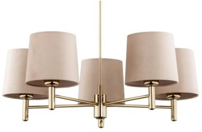 Argon 2105 - Csillár rúdon PONTE 5xE27/15W/230V sárgaréz/bézs