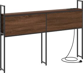 vidaXL Tárolós Fejtámla Töltő Állomással barna tölgy 123 x 15 x 98 cm
