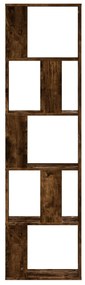 5 szintes füstös tölgy szerelt fa könyvespolc 45x23,5x162,5 cm