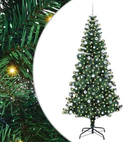 vidaXL Mesterséges, előre világított karácsonyi fa Zöld 240 cm