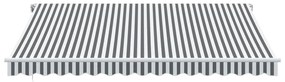 antracitszürke-fehér LED-es kézi napellenző 400 x 300 cm