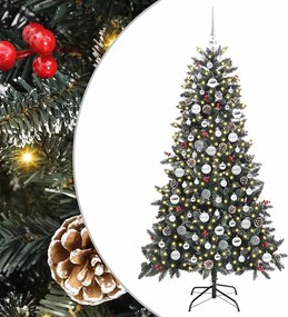 vidaXL Mű karácsonyfa 300 LED-del Zöld 180 cm PVC és Műanyag és Acél
