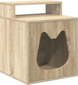 vidaXL Macska Ház Sonoma 42,5 x 40 x 53,5 cm Faanyag