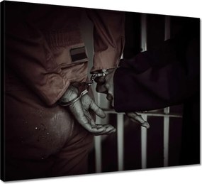 Vászonkép 50x40 Bandita fogoly rendőrség