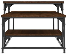 Barna tölgyszínű szerelt fa dohányzóasztal 102 x 60 x 45 cm
