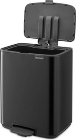 Matt fekete acél pedálos szemetes 12 l Bo – Brabantia