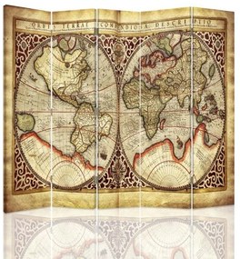 Gario Paraván Régi világtérkép Méret: 180 x 170 cm, Kivitelezés: Forgó paraván 360°