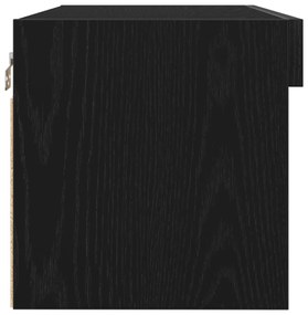 TV Fali Szekrények LED Fénnyel 2 db Fekete Tölgy 80x30x30 cm