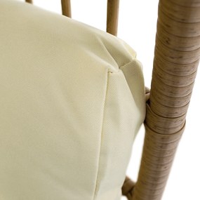 Rattan fotel, természetes/fekete/bézs, KARMEN