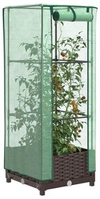 rattan megjelenésű magaságyás melegháztakaróval 40x40x123 cm