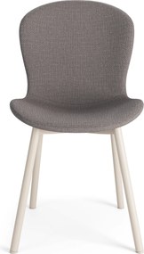 MAZZONI EXPORT FIORA Világosszürke Taupe (Basel 34 szövet) / bézs váz – MODERN KÁRPITOZOTT CHENILLE SZÉK NAPPALIBA/ÉTKEZŐBE