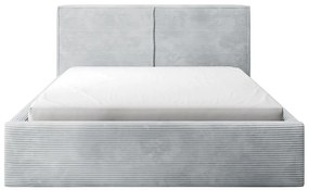 Franciaágy 140 cm Fatime (ágyráccsal) (tárolóhellyel) (világosszürke + fekete). 1099182