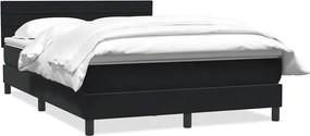 vidaXL fekete bársony rugós ágy matraccal 160x220 cm