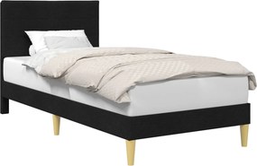 vidaXL Ágykeret fejtámlával Fekete 90 x 190 cm szövet