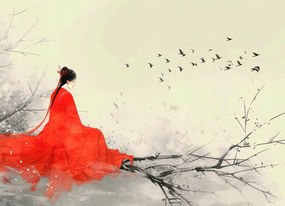 Poszter 18x13cm Diva az ágakon