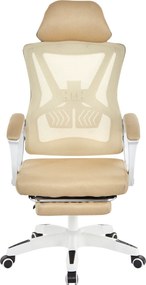 Irodai szék, bézs/fehér, teherbírás 150 kg, MALVIN