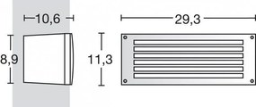 Novolux DEVON 084B-G31X2A-02 Beépíthető lépcsőházi lámpa 2x3W/GX53 350LM IP66