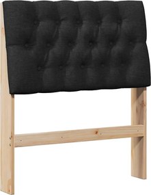 vidaXL Kárpitozott fejtámla Fekete 80 cm Tömör fenyőfa
