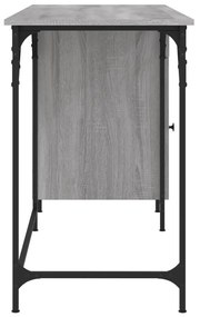 szürke sonoma szerelt fa számítógépasztal 131 x 48 x 75 cm