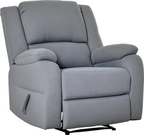 HOMCOM Manuális Fotel TV Könyökpárnával és Dönthető Funkcióval, Vászonhatású, Oldalfogantyús TV Fotel, Lábzsámoly, max. 150 kg Teherbírás, Nappaliba,