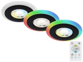 Briloner - KÉSZLET 3x LED RGBW Dimmelhető fürdőszobai beépíthető lámpa  LED/5W/230V IP44 + távirányító
