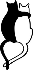 Fém fali dekoráció, cats, 33x70 cm