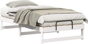 vidaXL Ágykeret Fehér 90 x 190 cm Tömör fenyőfa