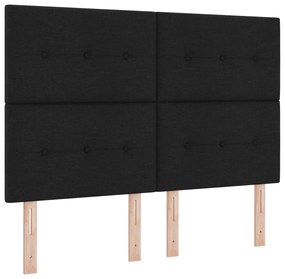 Box Spring Ágy Matraccal Fekete 140x200 cm Szövet