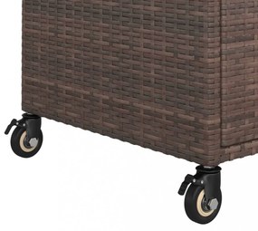 barna polyrattan bárkocsi fiókkal 100 x 45 x 97 cm