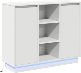 vidaXL LED tálaló LED -es lámpákkal Fehér 90 x 32 x 75 cm Faanyag