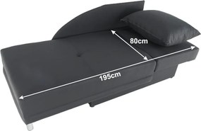 Kinyitható kanapé, szürke-fekete szövet, jobbos, LAUREL