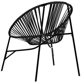 fekete polyrattan kerti tojás szék