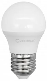 LED lámpa , égő , kisgömb ,  E27 foglalat , 6W , hideg fehér , COSMOLED