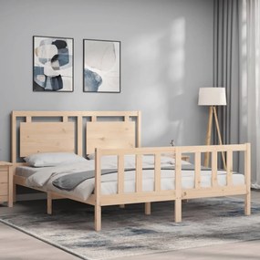 tömör fa ágykeret fejtámlával King Size