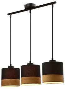 Csillár zsinóron PORTO 3xE27/60W/230V fekete/barna