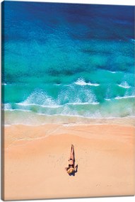 Vászonkép Nő Tengerpart Nap Hullámok 40x60 cm Ideális ajándék