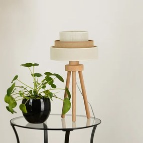 Brilagi - DENVER LUNETA asztali lámpa 1xE27/15W/230V bézs/barna/krém